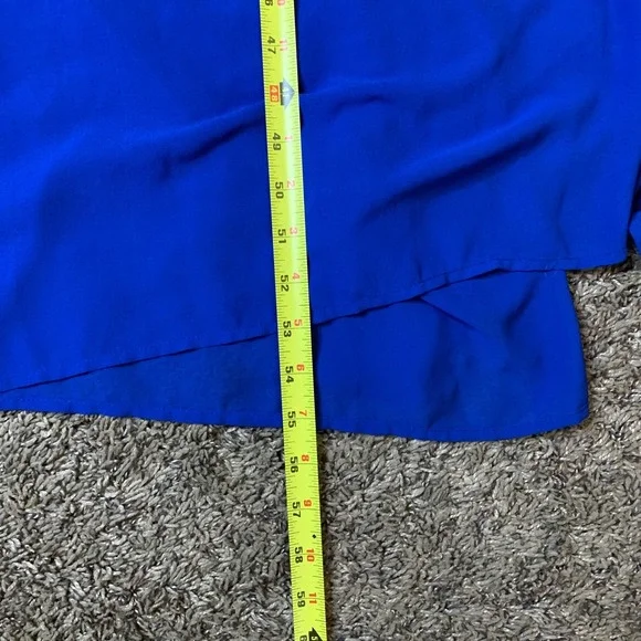 Miss Avenue Blue Maxi Dress Small Sleeveless V Neck Flowy Summer Cocktail - Picture 9 of 11